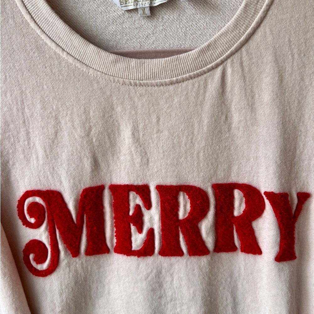 MERRY Sweatshirt light pink and red XL